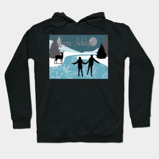 Winter Greetings Happy Holidays Snow Card Hoodie